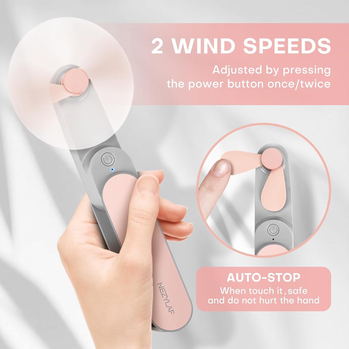 Portable Mini Handheld Fan, Small Rechargeable Personal Fan for 9-15 Hours Runtime, Pocket Design for Travel/Women Essentials/Vacation/Beach/Vacation/Airplane/Disney