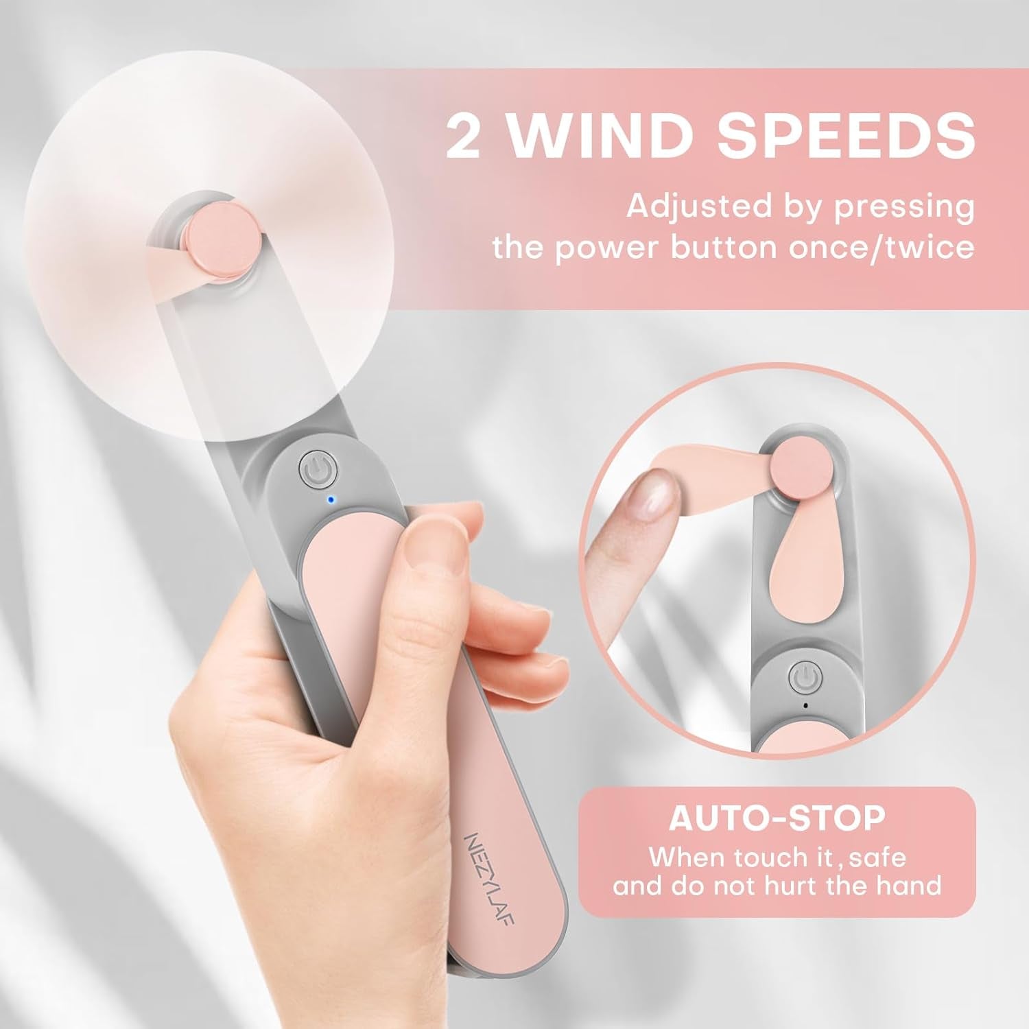 Portable Mini Handheld Fan, Small Rechargeable Personal Fan for 9-15 Hours Runtime, Pocket Design for Travel/Women Essentials/Vacation/Beach/Vacation/Airplane/Disney
